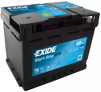 Аккумулятор автомобильный EXIDE Start-Stop EFB EL600 (60R) 640 А обр. пол. 60 Ач EL600 Exide (фото №1)