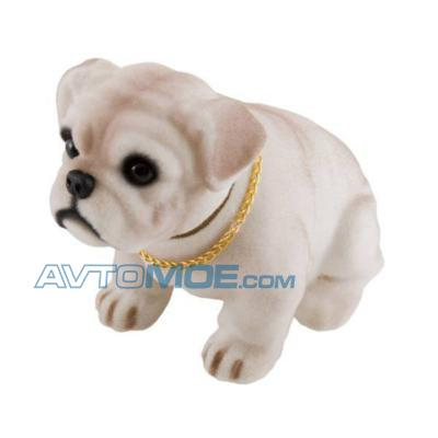 Игрушка собака кивающая с освежителем бульдог лимон S04201007 Skyway (фото №1)